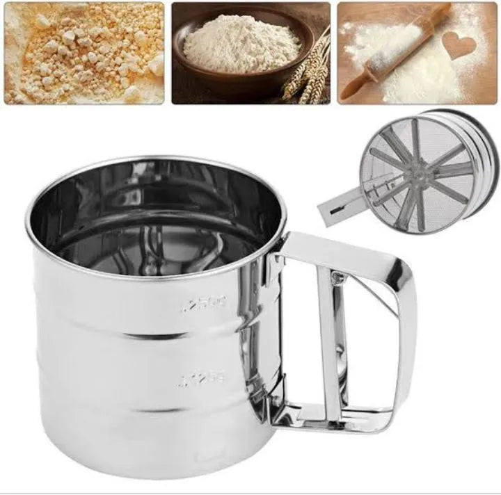 Flour Sifter Stainless Steel ��� Double Layer Fine Mesh Baking